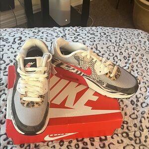 Nike Air Max with Red and Leopard Print